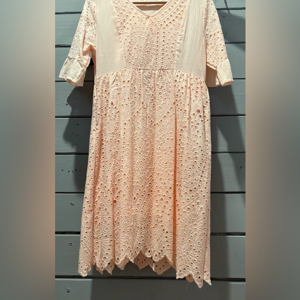 Charming Pink Eyelet Dress